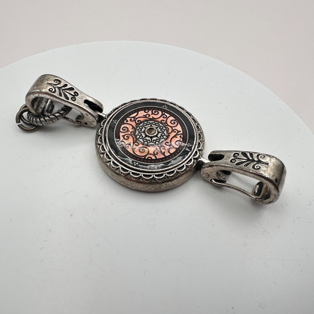 Vintage 90s Pendant Keychain Mandala Scroll Necklace Women's Classic Jewelry 90s